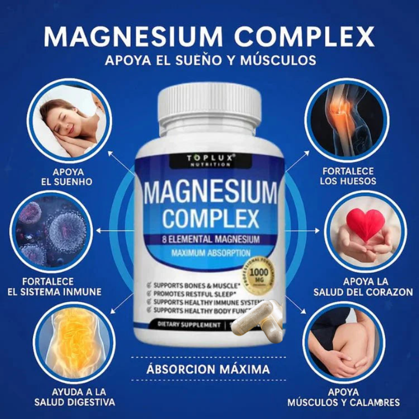 Magnesio Complex™ 8 en 1 - Contiene 60 Cápsulas